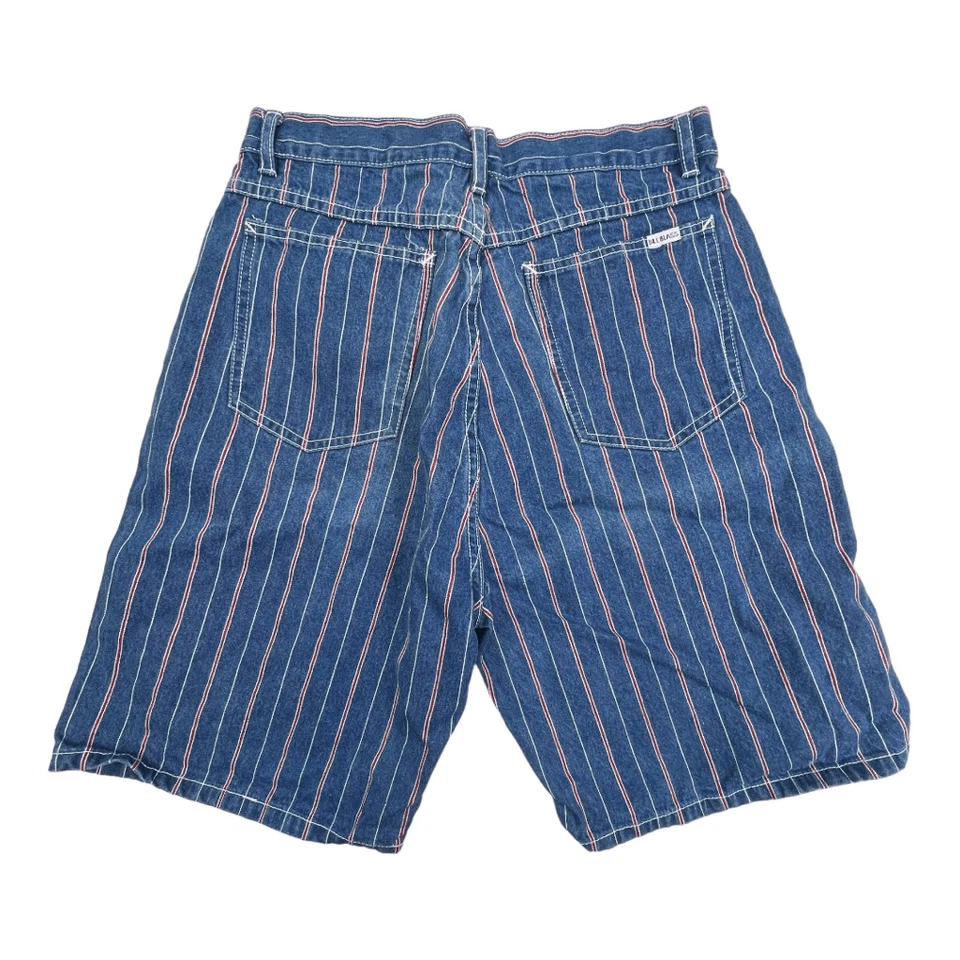 Pantalones Cortos De Colección Bill Blass Jean Para Mujer 12 Azul con Rayas Rojas Algodón Pantalones Cortos Foto 2 de 4