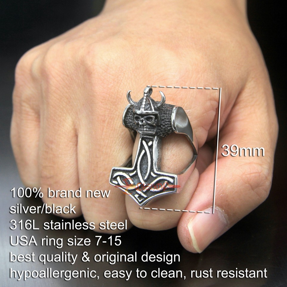 TreasureBay - Anello Da Uomo In Argento Sterling 925 Con Martello