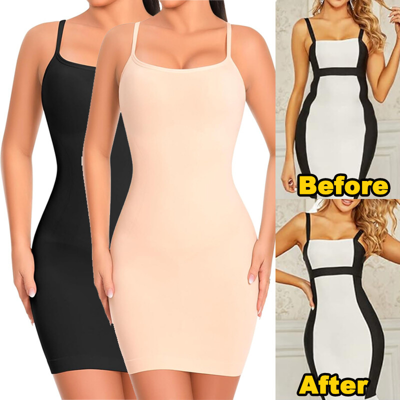 Women's Full Slips Dress Shapewear Tummy Control Under Dress Body Shaper  Cami | eBay