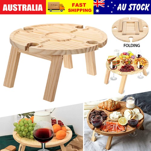 Foldable Wine Rack Table Outdoor Tray Picnic Hiking Beach Fishing