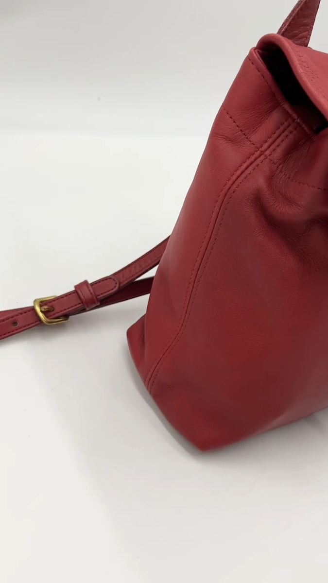 希少 Coach Vintage Backpack Handbag 2way Old Coach Leather 2WAY Mini Backpack Shoulder Bag Red 4152