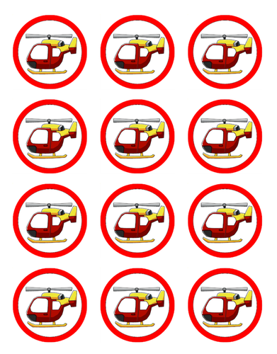 Helicopter Edible Wafer Cake Topper Birthday Cake & Cupcake Decoration (2 Sizes) - Picture 3 of 6