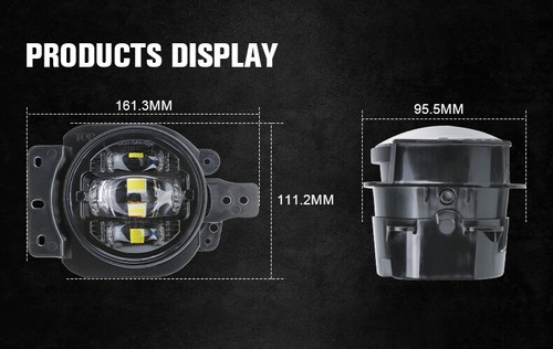 Pair LED Fog Lights Bumper Lamp for Jeep Wrangler JL Gladiator Rubicon 2018-2023 - Picture 8 of 11