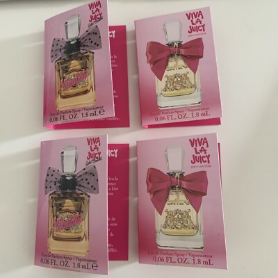 Juicy Couture Viva La Juicy & Gold EDP Perfume 4 Samples 0.05oz / 1.5ml NEW