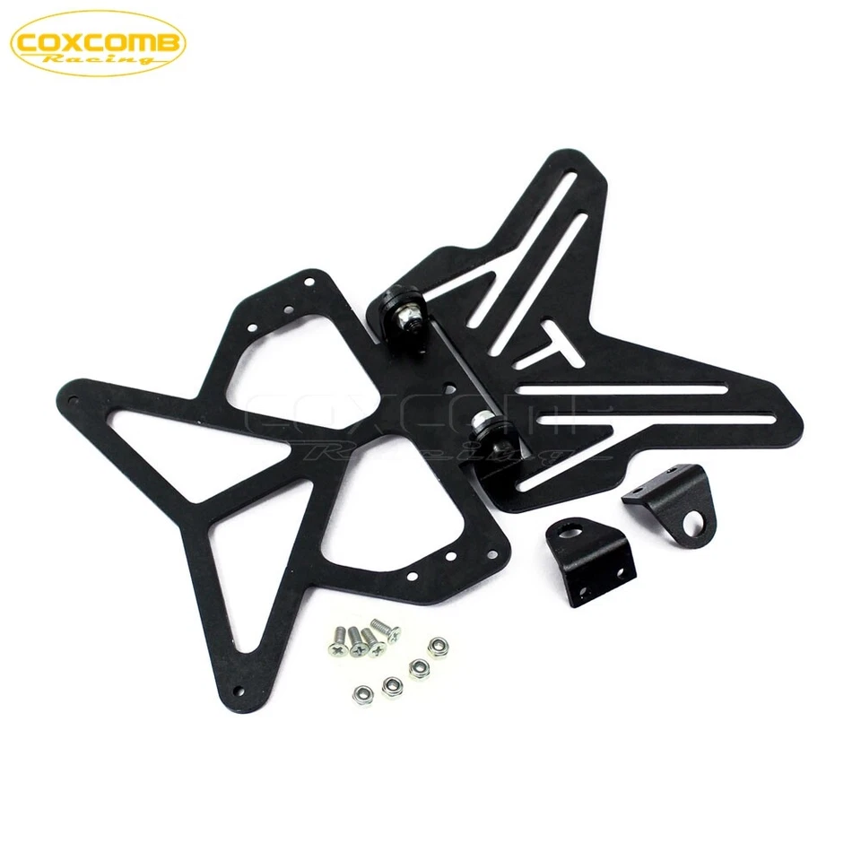 Soporte de suspensión de matrícula negro con juego de soportes deslizables para Suzuki Honda Yamaha Foto 4 de 4