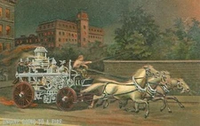 Unknown Artist, Engine Going to a Fire, Embossed Postcard