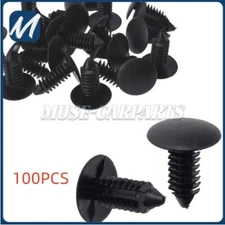 100Pcs For Car Fender Auto Bumper Clips Fastener Hole Push Pin Plastic Rivets