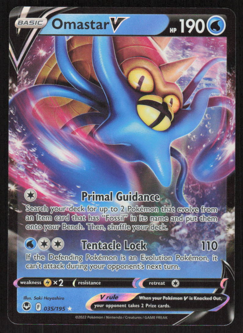 Pokemon TCG SWSH12: Silver Tempest #035/195 Omastar V NM