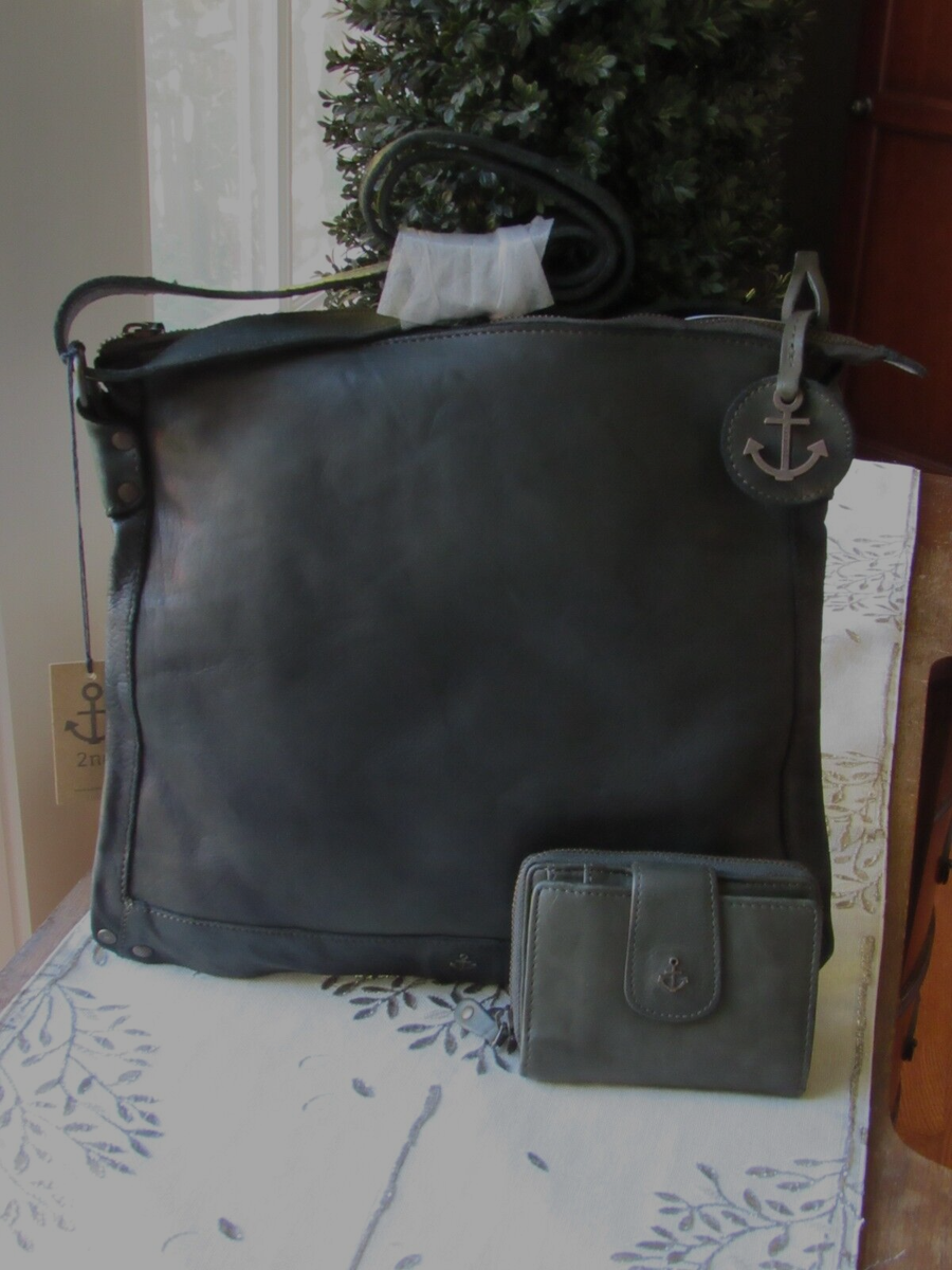 Harbour 2nd Leather Shoulder Crossbody Handbag Wallet Forest