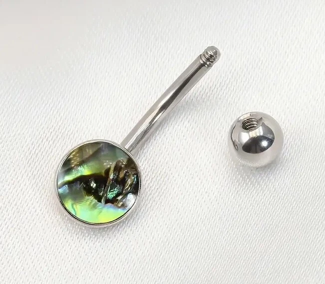 316L EDELSTAHL *** Abalone Perlmutt Piercing Bauchnabelpiercing - Bild 4 von 4