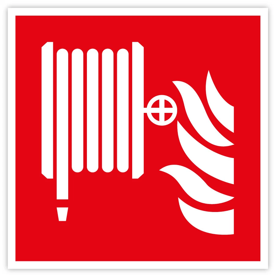 MBS-SIGNS® Aufkleber Brandschutzzeichen „Wandhydrant“ Symbol Folie ISO 7010 F002 | 5-40 cm