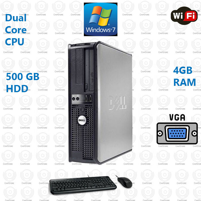 Fast Dell Desktop Computer PC Core 2 Duo 1TB WiFi PC Windows 7