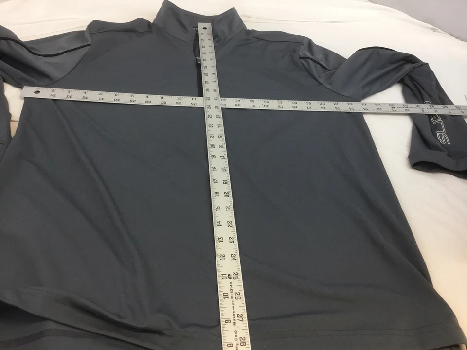 Sligo Golf Pullover L Gray 1/4 Zip Poly Stretch Long Sleeve No Flaws YGI R1-153 - Image 2 of 4