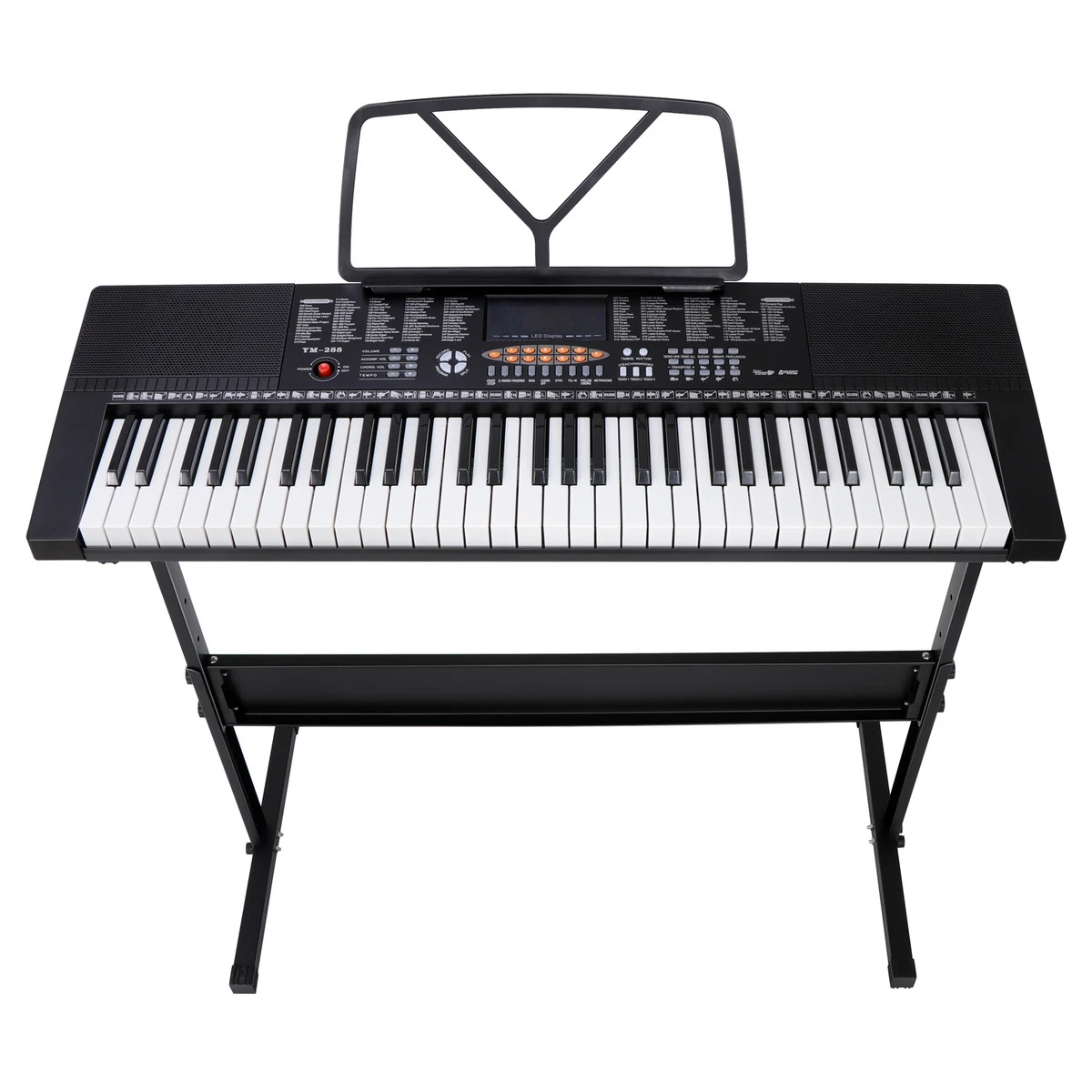 61 Keys Electronic Keyboard Piano w/Stand Stool Microphone Sticker