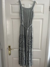 New FatFace Mint Green & White Ladies Summer Strappy Maxi Dress, Size 10 BNWT