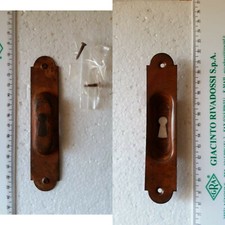 MANIGLIA AD INCASSO PER PORTE SCORREVOLI CON FORO CHIAVE FERRO VECCHIO CON VITI