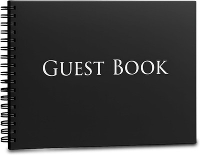 Hardcover Guestbook 1,260 Entries Charcoal 10X8-Inch Spiral Bound Sign-In Weddin