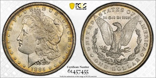 1885 O Morgan Silver $1 Dollar *PCGS MS64* Light Golden Toning on Obverse