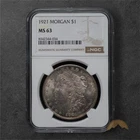 1921 Morgan Silver Dollar $1 - NGC MS63 - Philadelphia