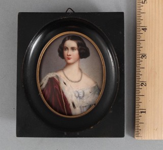 Antique Princess Prussia Marie Bavaria Grand Tour Miniature Porcelain Painting