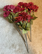 4 Burgundy Color Floral Picks from Michael's