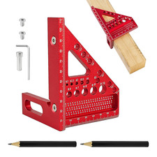 3D Carpenters Square, 22.5-90° High Precision Speed Square & Combination Protrac