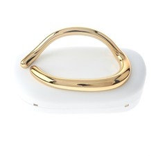 Gold Tone Metal Hardware Handle Fashion Acrylic Clutch Evening Bag BZY246-WHT
