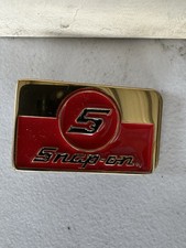 Snap-on Tools Vintage Belt Buckle Spp-642 Made In Usa Red Enamel Cool