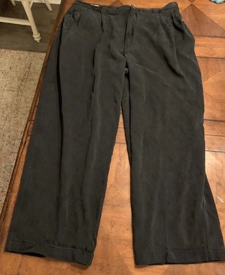 Tommy Bahama Silk golf pants black Performance Sz 34 100% Silk Breath comfort
