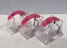 LOT OF 3 HELIN F-7 FLATFISH CLEAR PHANTOM PINK 2.5” SALMON LURE KWIKFISH PLUG F7