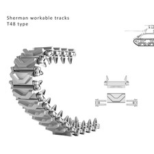 1/35 Sherman Tank Workable Tracks T48 Type 3d Printed Resin Set