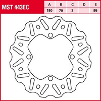 Trw Bremsscheibe MST443EC | FüR Kawasaki Kx 65 2023 KX065 Vorne | Hinten / Fr