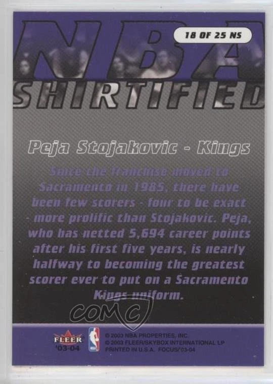 2003-04 Fleer Focus NBA Shirtified Red Peja Stojakovic #18NS - Image 2 of 2