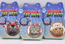 Lot Of 3 New Holiday Cat Hats - Striped Mistletoe, Polar bear, Candy Cane Feline