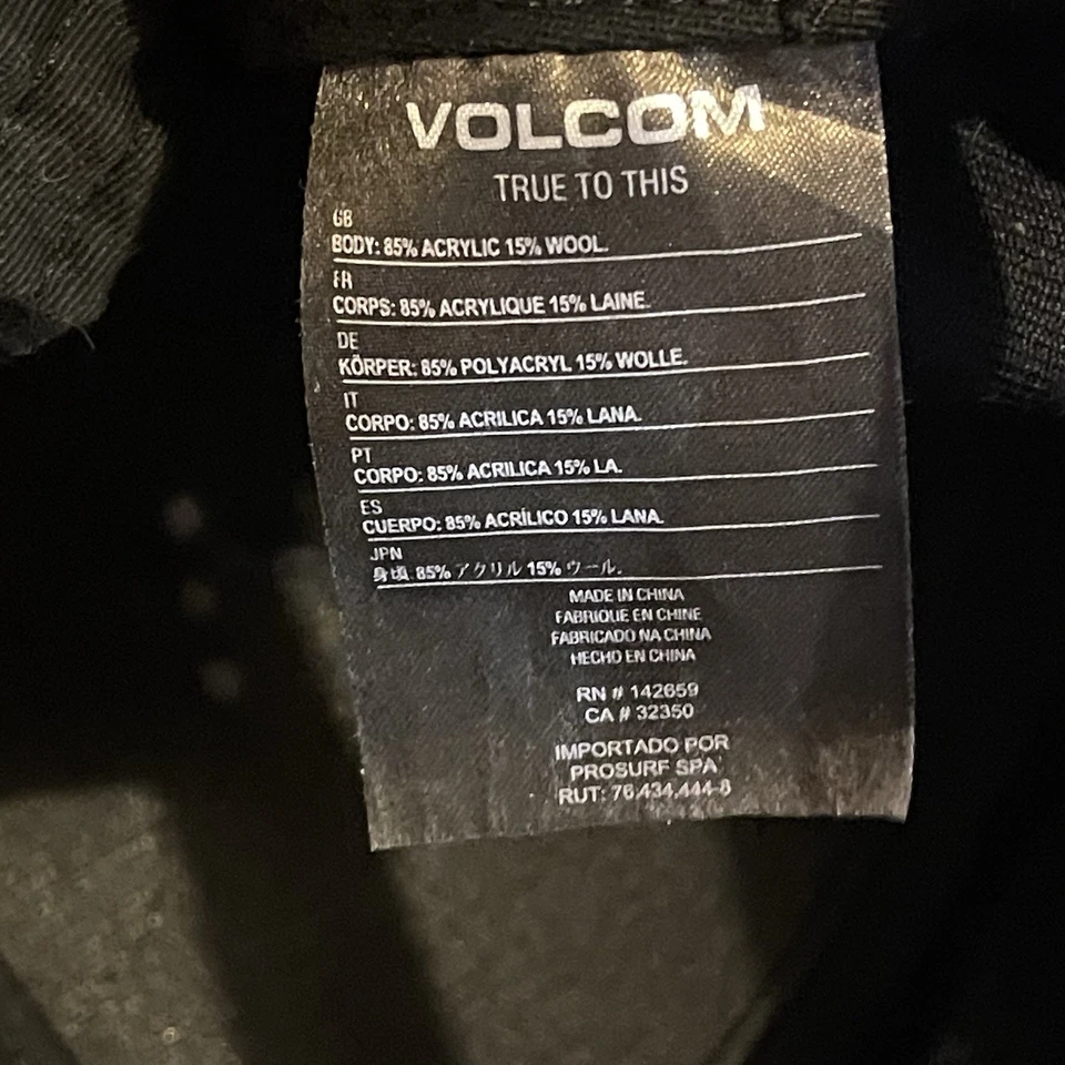 Volcom Stone Hat Mens One Size Black Snapback Adjustable Trucker Baseball Cap - Image 3 of 4