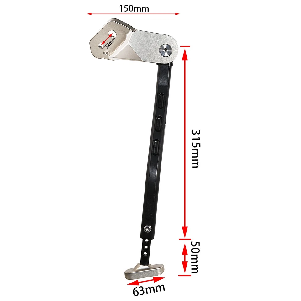 1Black Side Stand Add-On Kickstand Compatible For Honda 2013–2024 CRF450R - Image 3 of 4