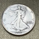 1916 walking Liberty Half Dollar Key Date!!  cleaned
