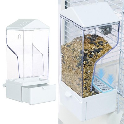 Vogelfutterhaus für Käfig Papageienfutterhaus ausziehbare Bodenschale Futterbehälter, Vogel