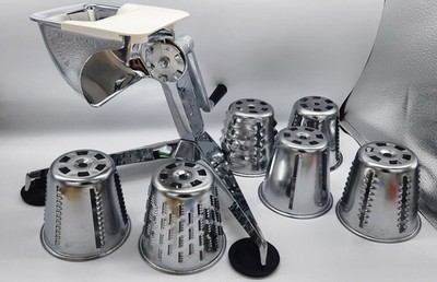 Saladmaster Vintage Five Star Food Processor Chopper Shredder Slicer 6 Cones