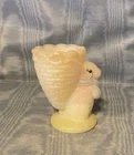 Vintage Rare Fenton Hand Painted Speckled Rabbit w/Basket Figurine      USA