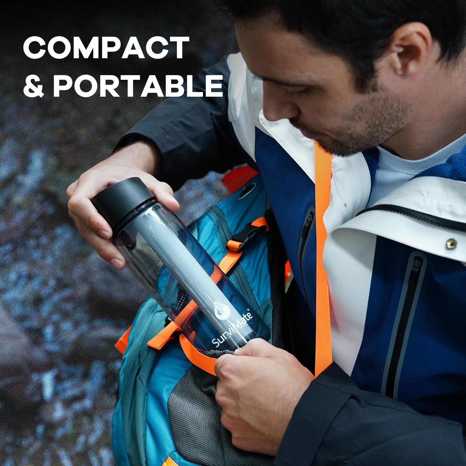 	SurviMate 5-Stage 0.01μm Ultra-Filtration Filtered Water Bottle BPA-Free	