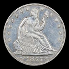 1855 Seated Liberty Half Dollar Closely Uncirculated Arrows
