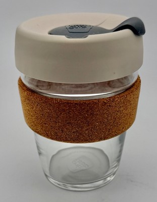 KeepCup Brew Cork - Reusable Coffee Cup Tempered Glass and Natural Cork, M 12oz.