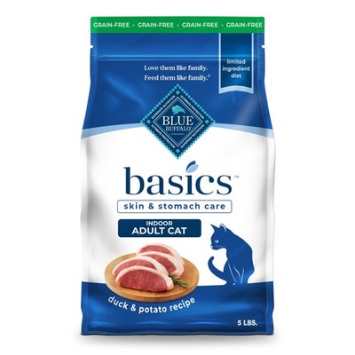 Basics Grain-Free Dry Cat Food Skin & Stomach Care Duck & Potato 5-lb. Bag