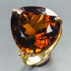 Jewellery 20 ct+ Natural Cognac Quartz Ring 925 Sterling Silver Size 7 /R439686