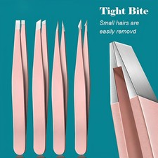 4pcs Stainless Steel Precision Eyebrow Tweezers Set for Eyelash Eyebrow Makeup