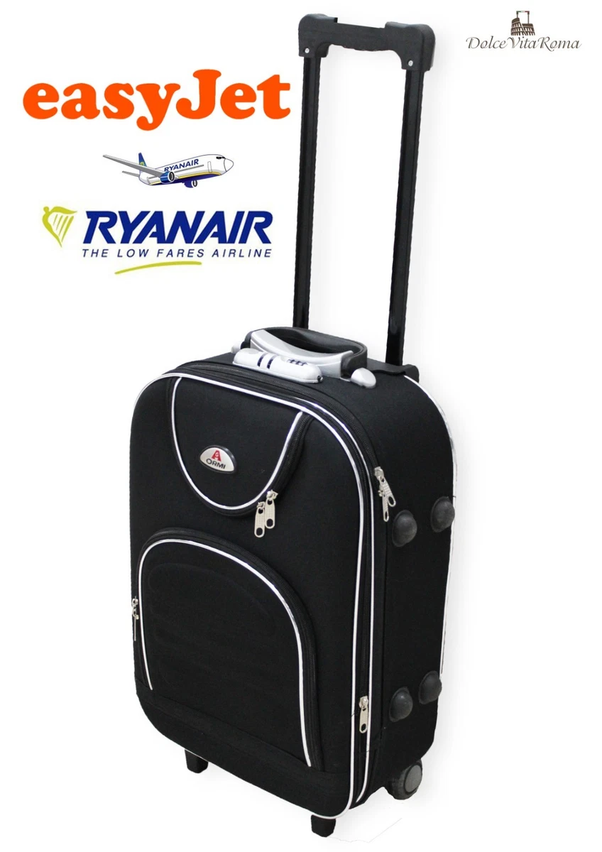 VALIGIA TROLLEY IN TELA 50cm BAGAGLIO A MANO RYANAIR EASY JET 2 RUOTE LOW  COST