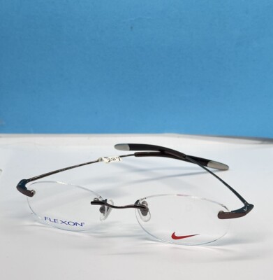 Nike 4072AF 200 49-17-140 Frameless Flexon Eyeglasses Frames Walnut Bronze New