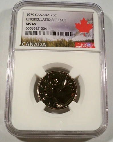 1979 CANADA 25c NGC MS 69 QUARTER UNCIRCULATED MINT SET ISUUE MS69