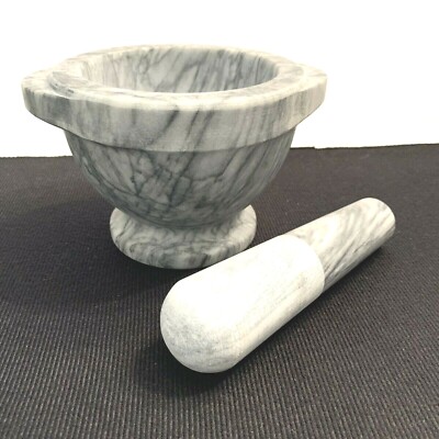 Create & Barrel Kitchen Marble Mortar And Pestle Culinary  